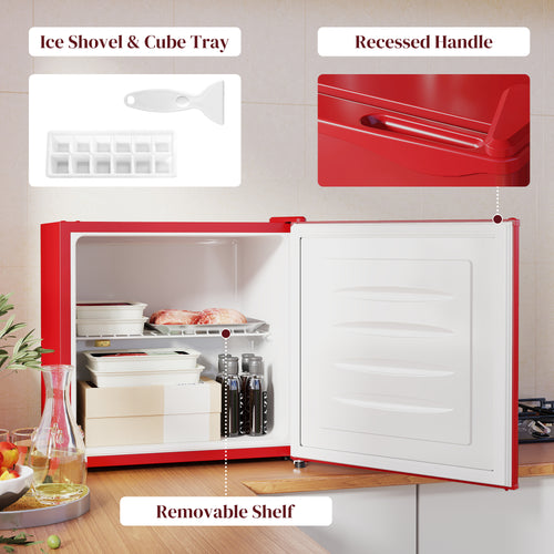 1.1 Cu.Ft Compact Mini Freezer - Red Countertop Upright